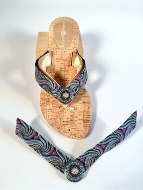 Lindsay Phillips SwitchFlops  Psychedelic Swirl Interchangeable Straps Sz M